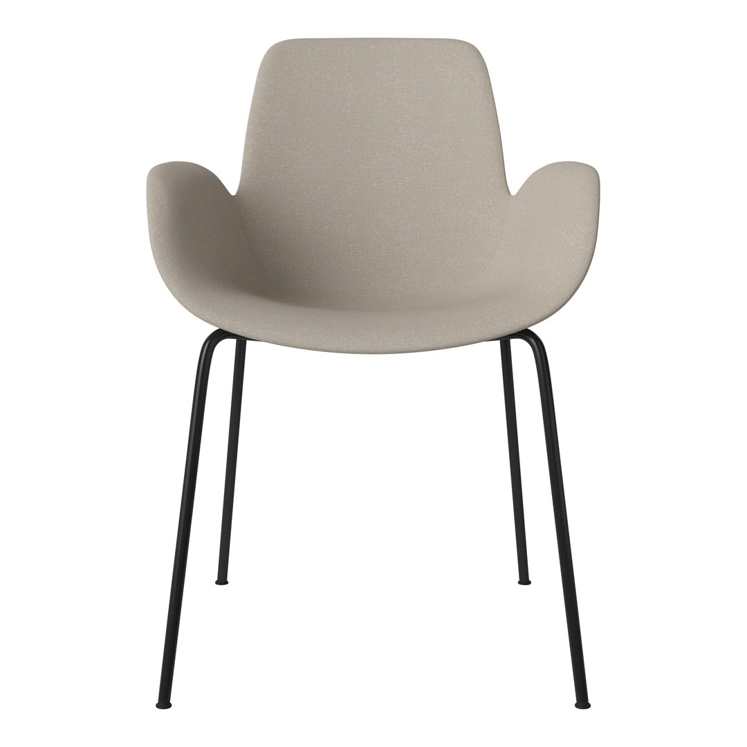 Fauteuil de salle à manger Seed - Rembourré - Piètement en acier, laqué noir