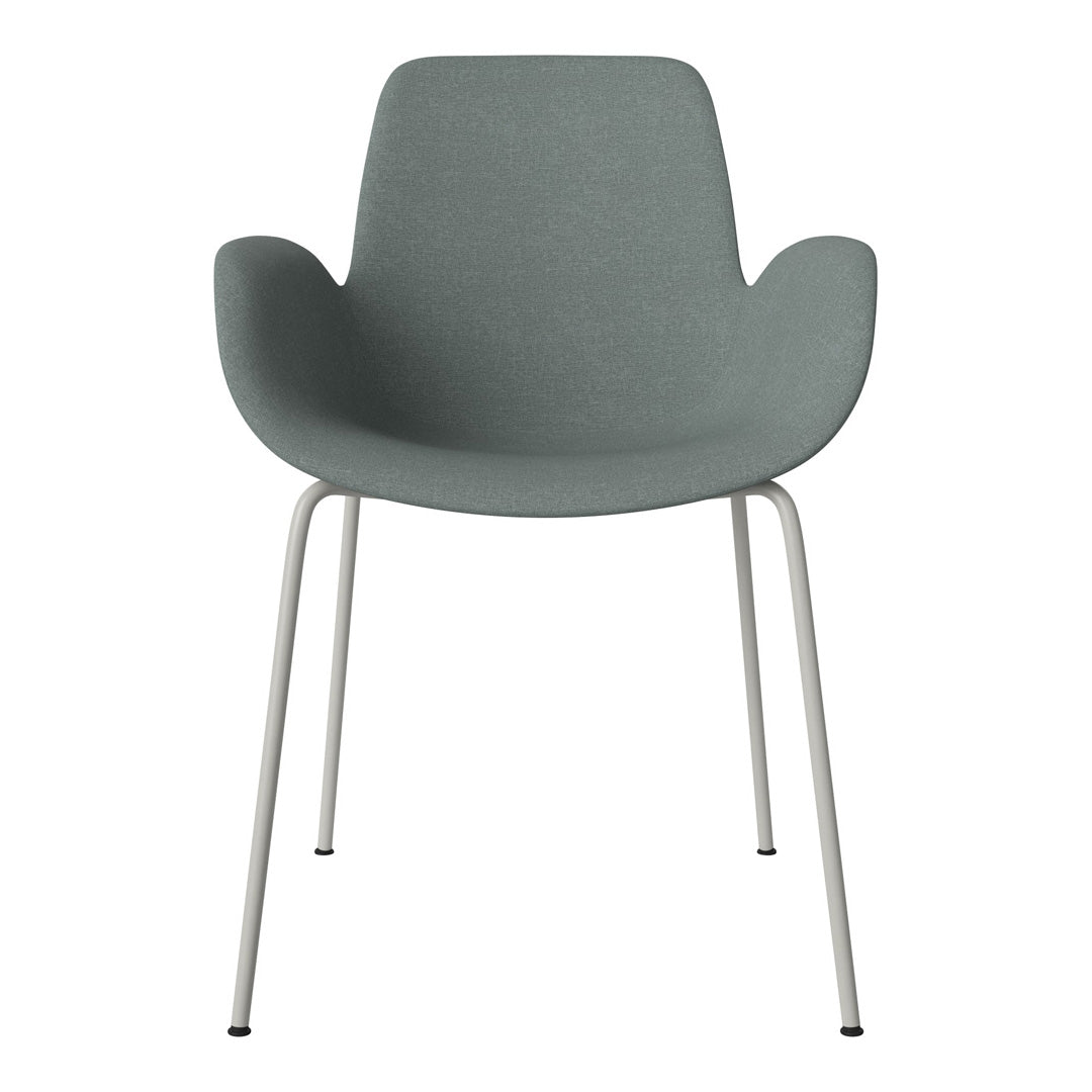 Fauteuil de salle à manger Seed - Rembourré - Piètement en acier, laqué gris