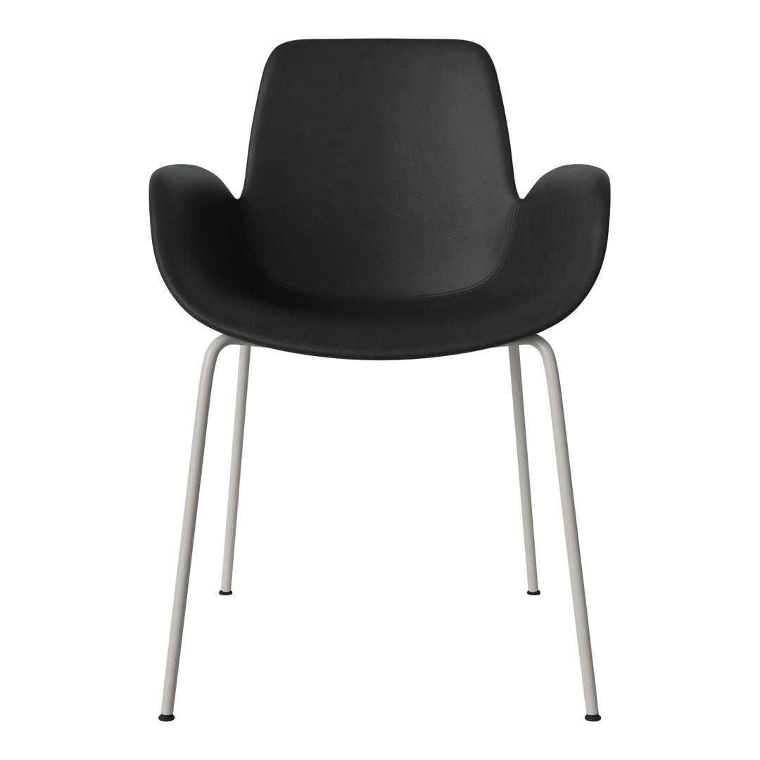 Fauteuil de salle à manger Seed - Rembourré - Piètement en acier, laqué gris