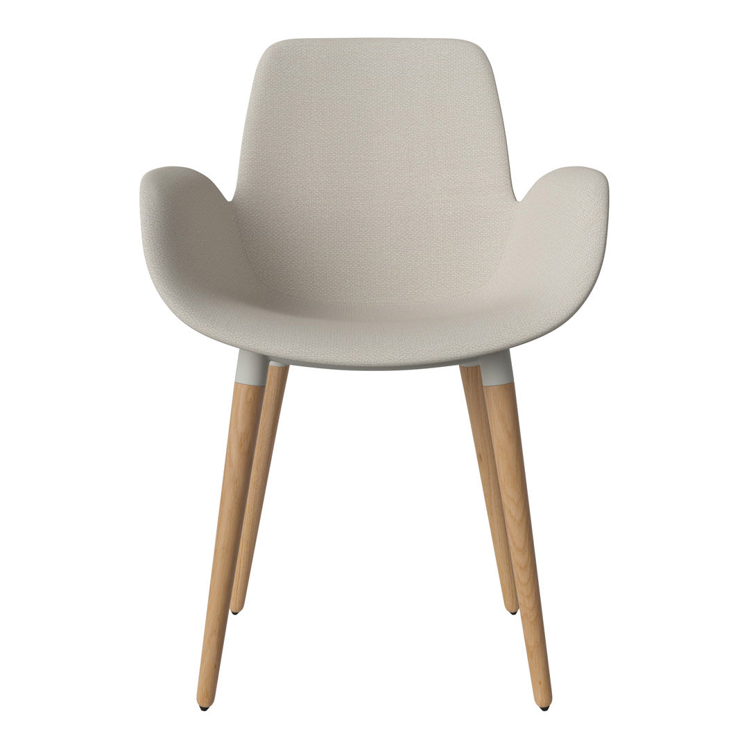 Fauteuil de salle à manger Seed - Rembourré - Piètement en chêne huilé