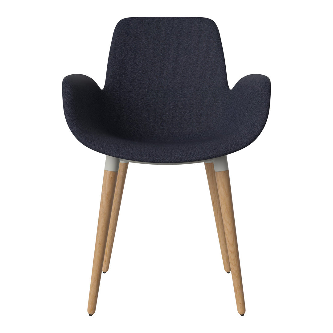Fauteuil de salle à manger Seed - Rembourré - Piètement en chêne huilé