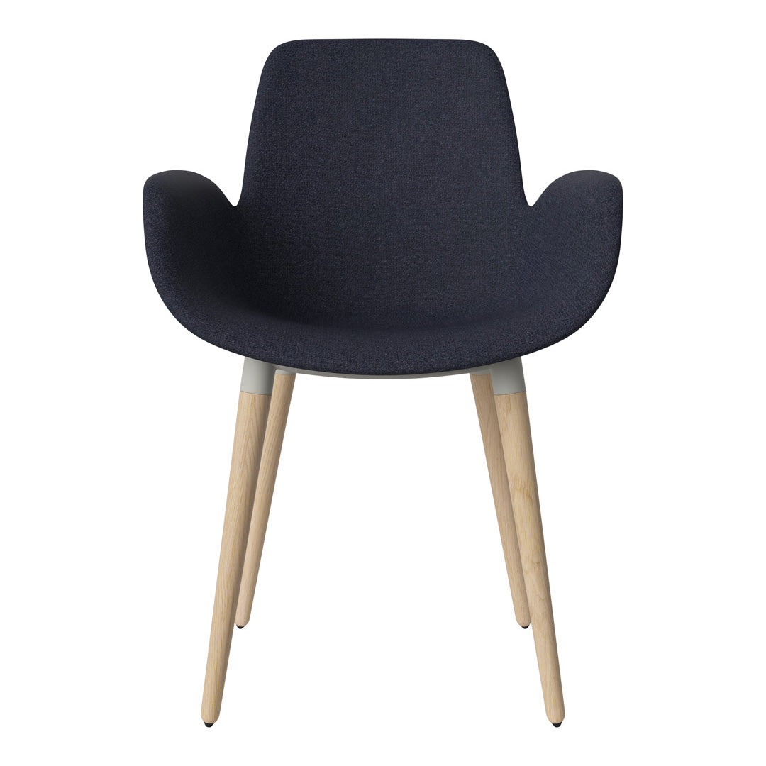Fauteuil de salle à manger Seed - Rembourré - Piètement en chêne huilé, pigmenté blanc