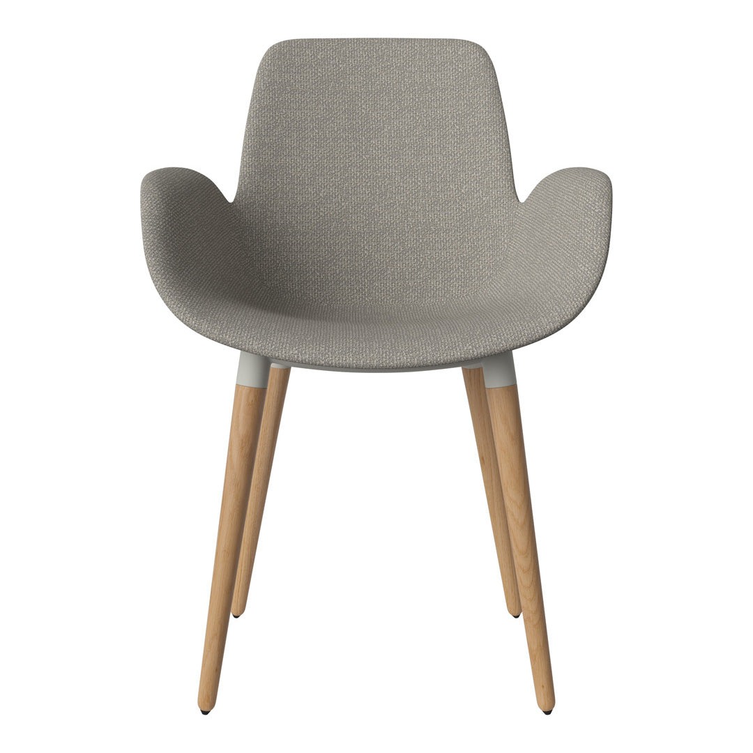 Fauteuil de salle à manger Seed - Rembourré - Piètement en chêne huilé