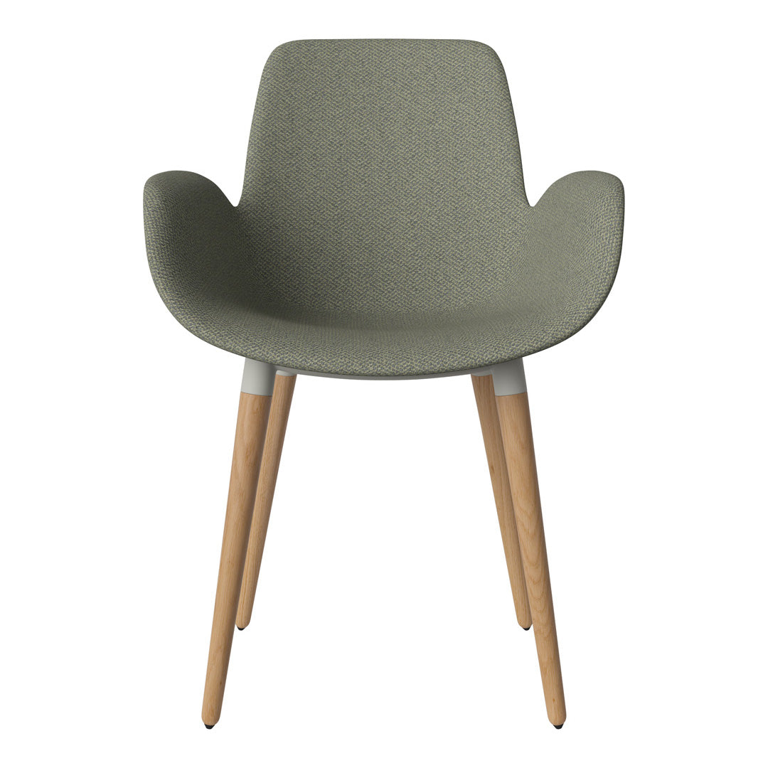 Fauteuil de salle à manger Seed - Rembourré - Piètement en chêne huilé