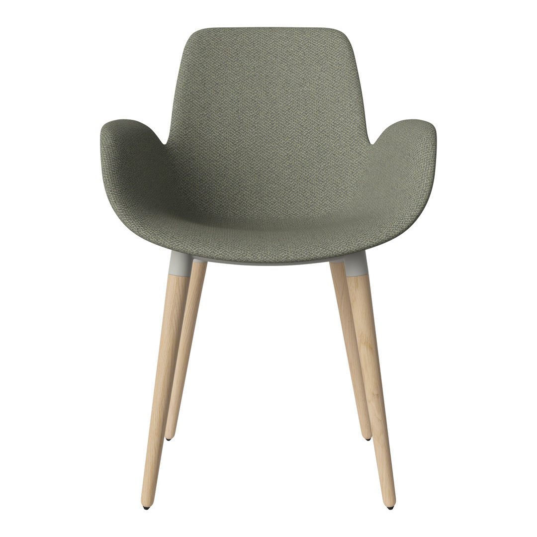 Fauteuil de salle à manger Seed - Rembourré - Piètement en chêne huilé, pigmenté blanc
