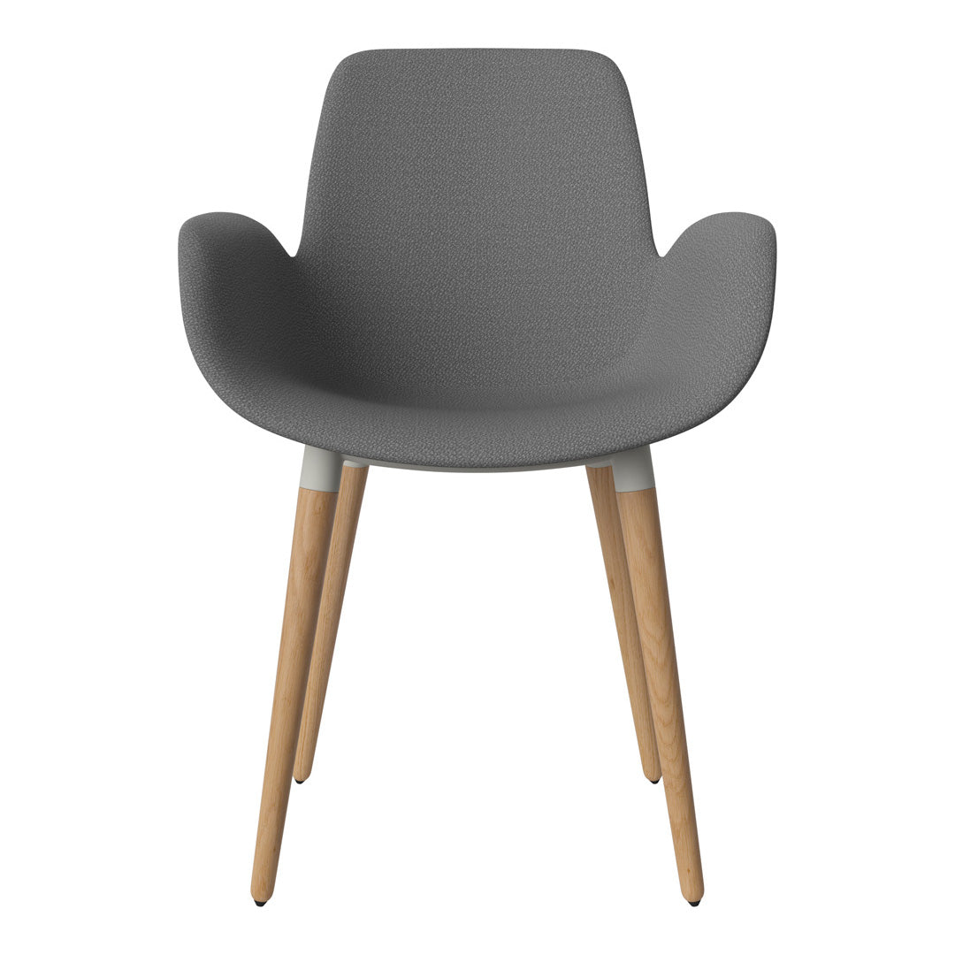 Fauteuil de salle à manger Seed - Rembourré - Piètement en chêne huilé