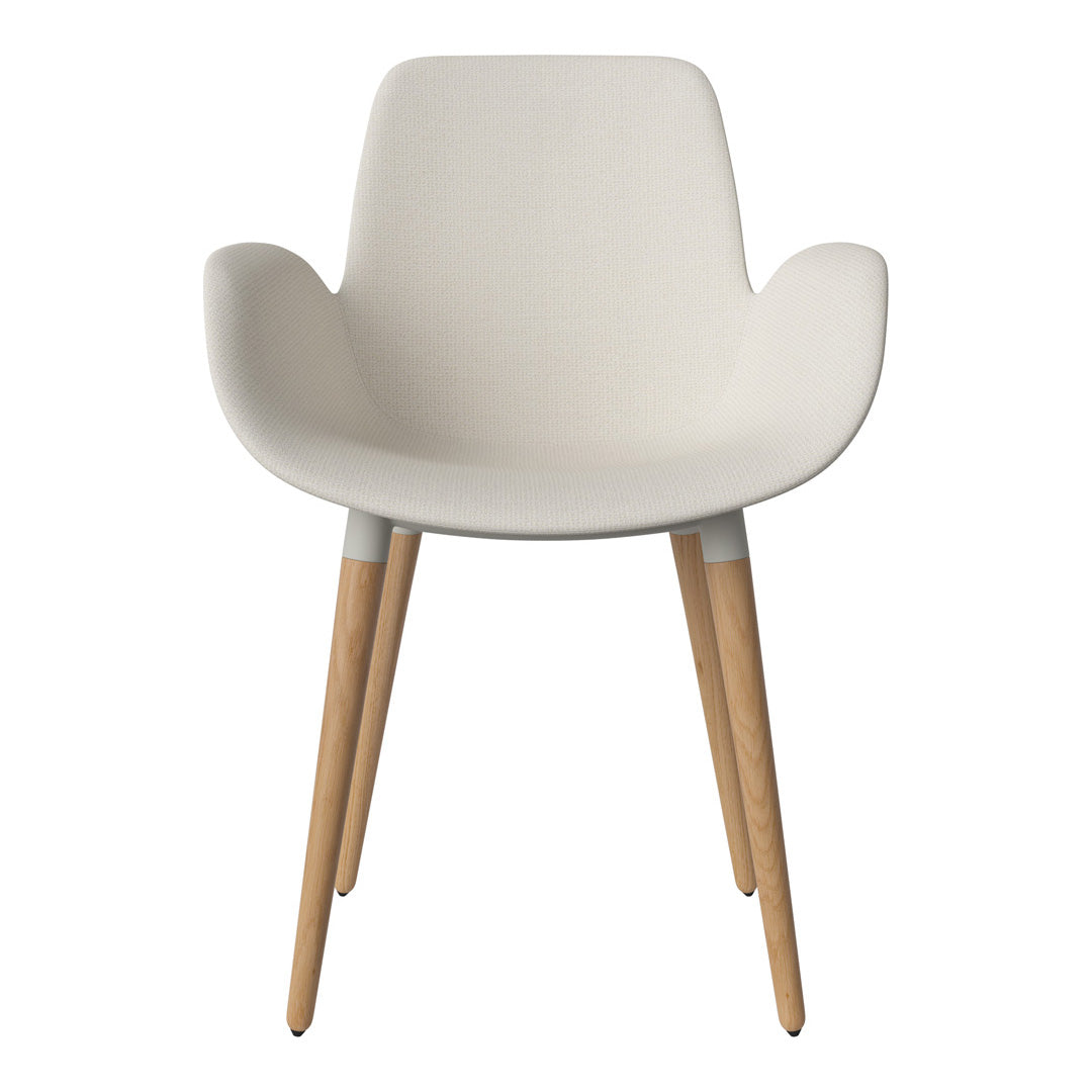 Fauteuil de salle à manger Seed - Rembourré - Piètement en chêne huilé