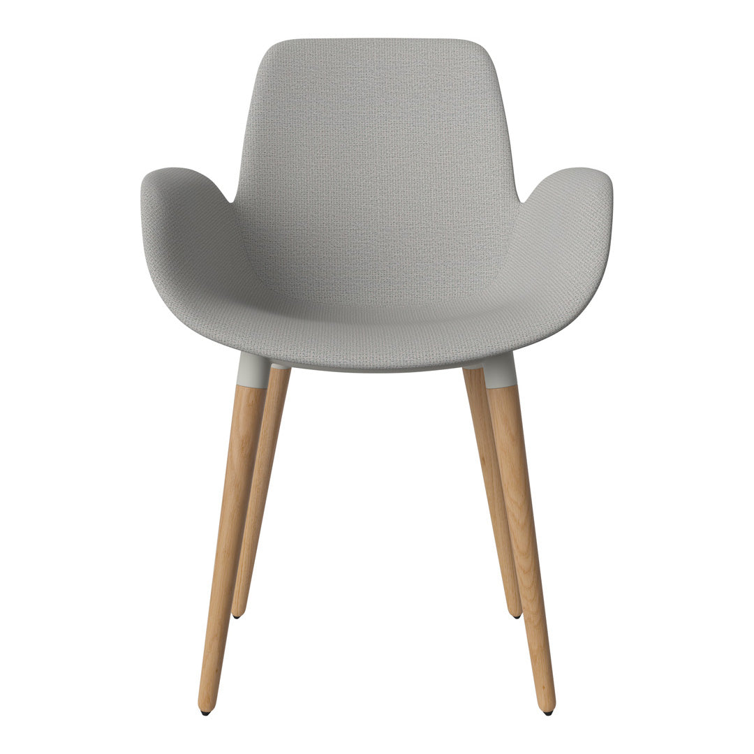 Fauteuil de salle à manger Seed - Rembourré - Piètement en chêne huilé