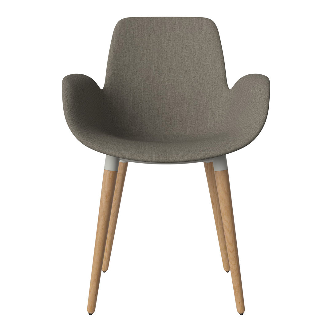 Fauteuil de salle à manger Seed - Rembourré - Piètement en chêne huilé