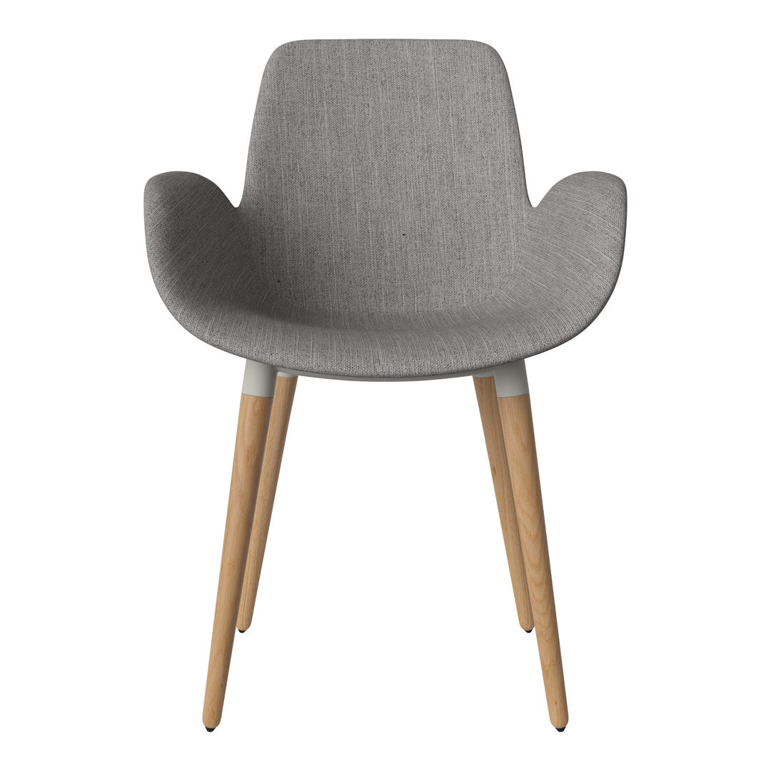 Fauteuil de salle à manger Seed - Rembourré - Piètement en chêne huilé