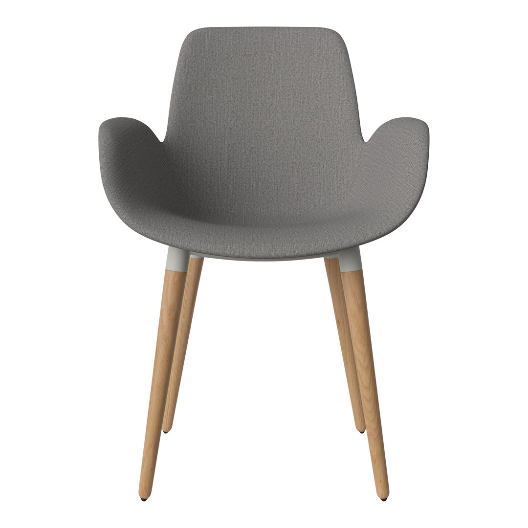 Fauteuil de salle à manger Seed - Rembourré - Piètement en chêne huilé