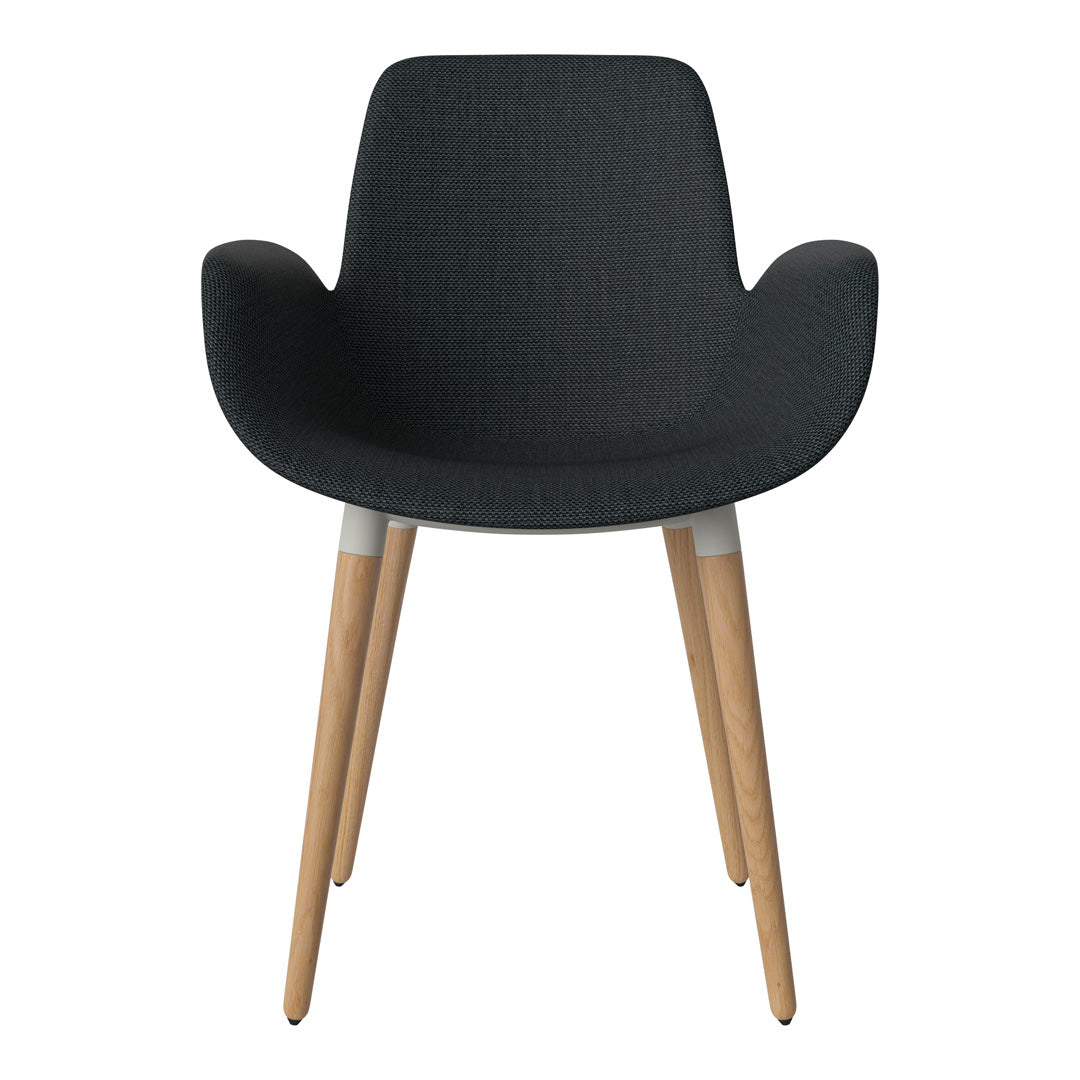 Fauteuil de salle à manger Seed - Rembourré - Piètement en chêne huilé