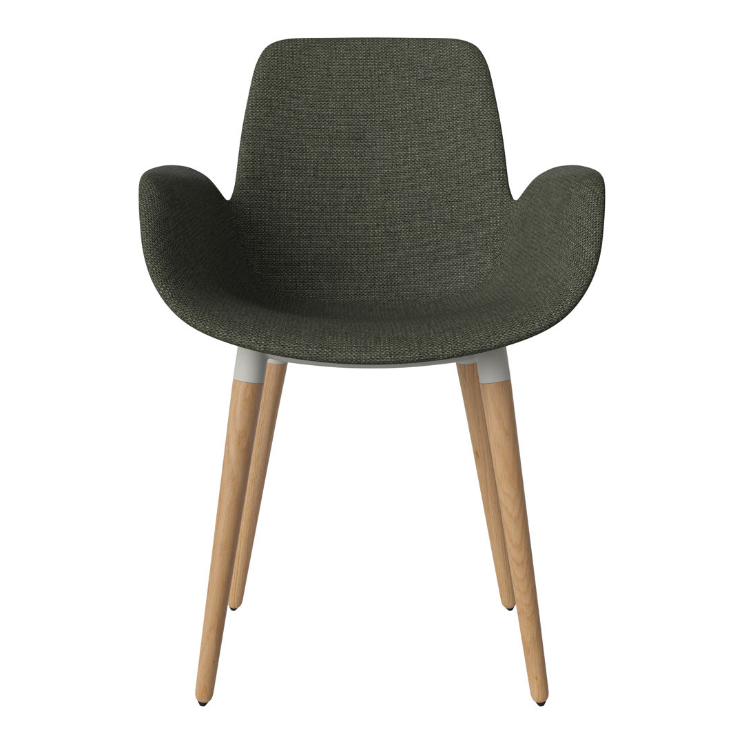 Fauteuil de salle à manger Seed - Rembourré - Piètement en chêne huilé