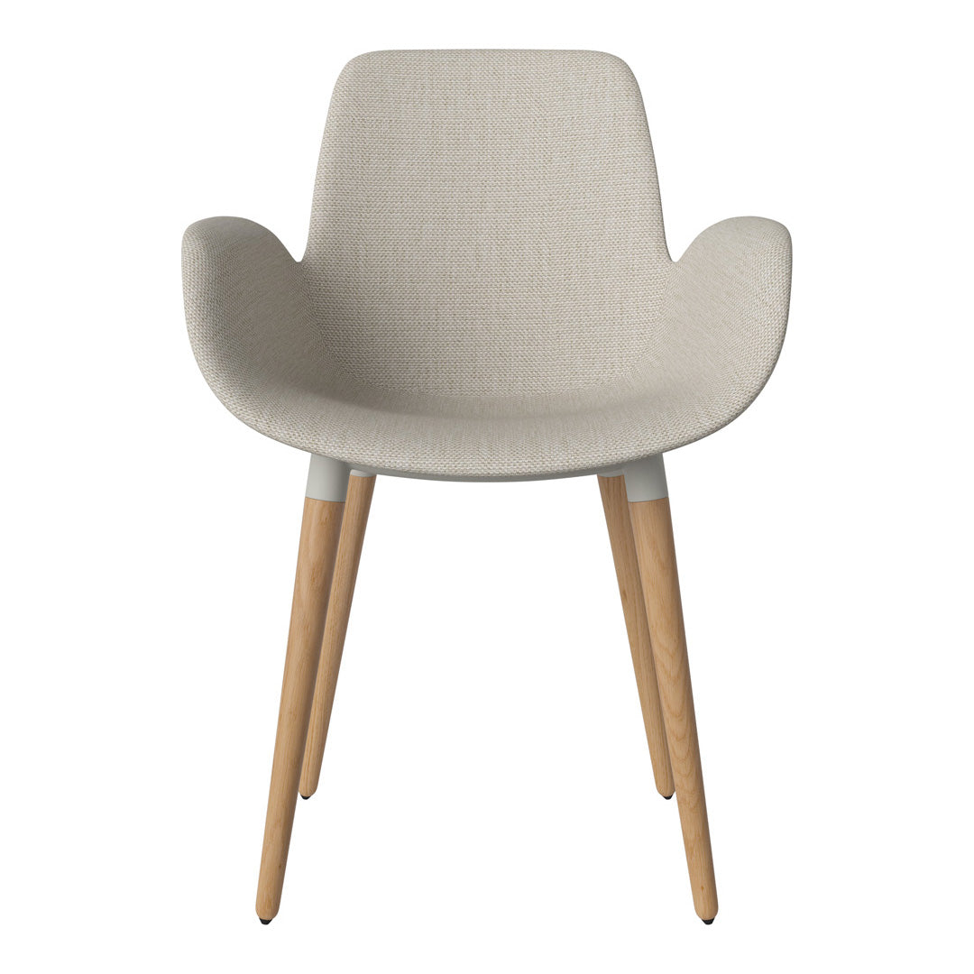 Fauteuil de salle à manger Seed - Rembourré - Piètement en chêne huilé