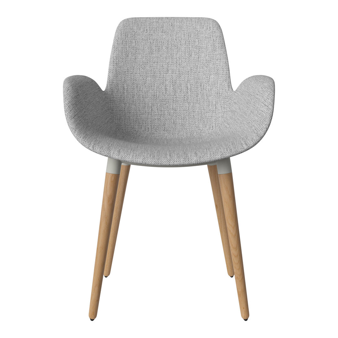 Fauteuil de salle à manger Seed - Rembourré - Piètement en chêne huilé