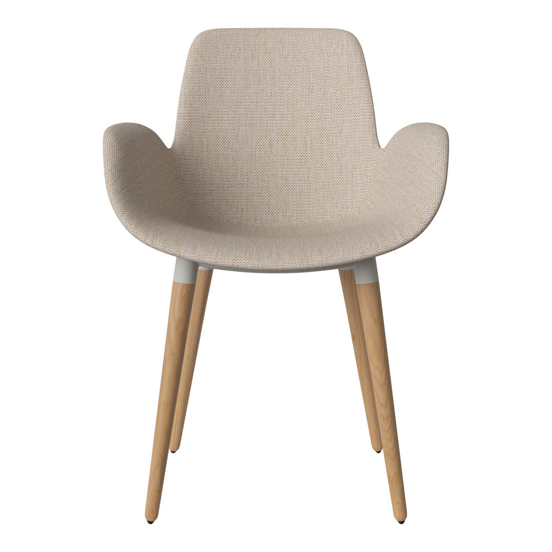 Fauteuil de salle à manger Seed - Rembourré - Piètement en chêne huilé