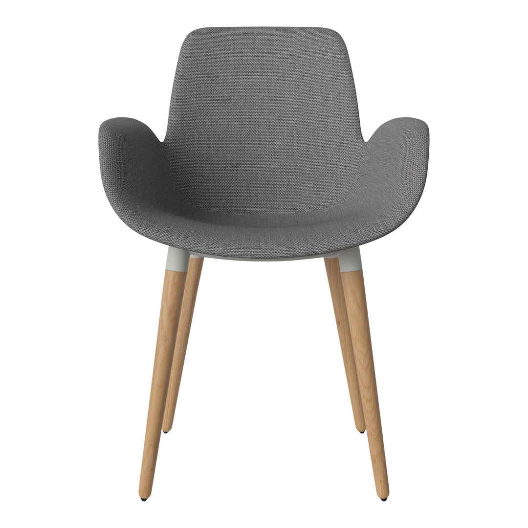 Fauteuil de salle à manger Seed - Rembourré - Piètement en chêne huilé