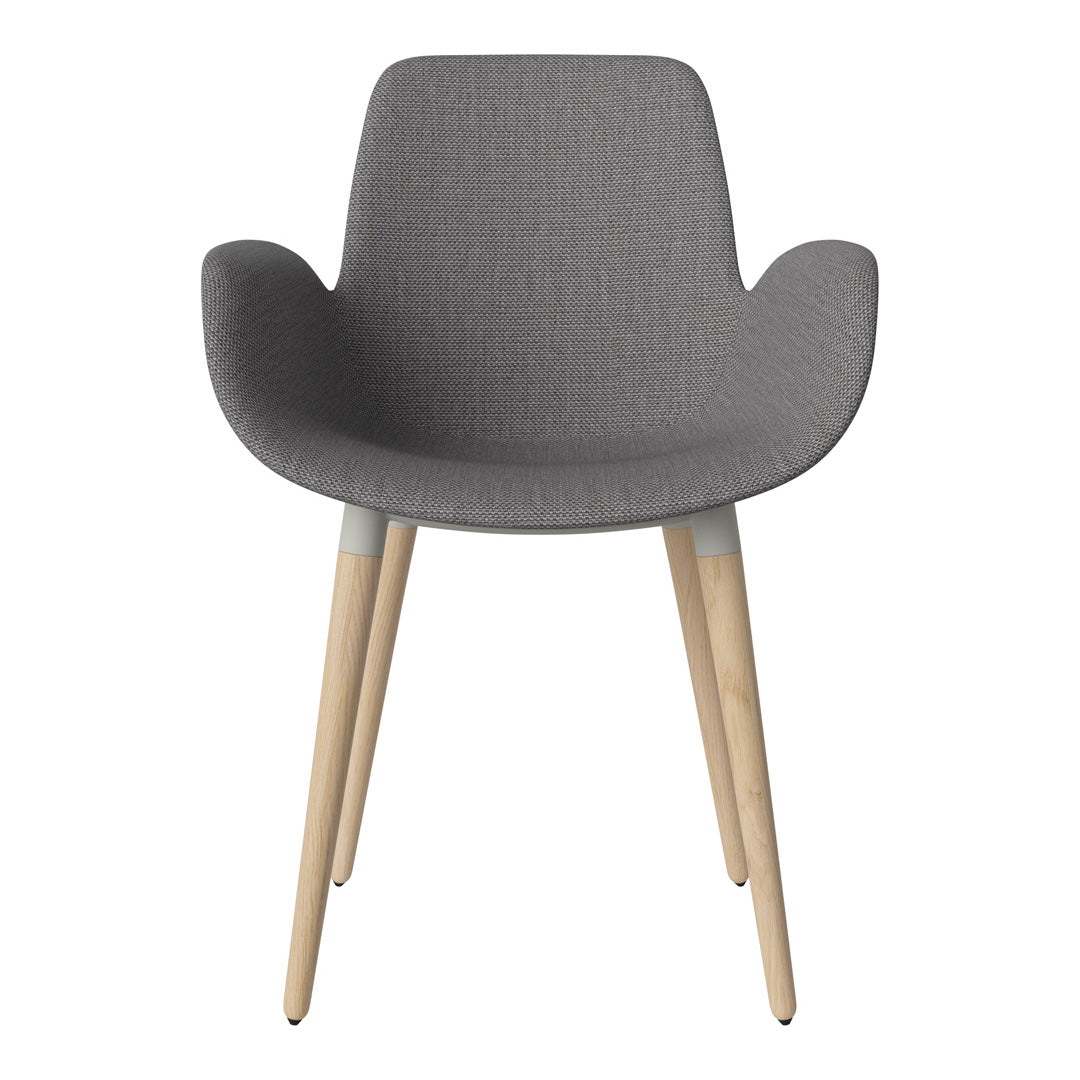Fauteuil de salle à manger Seed - Rembourré - Piètement en chêne huilé, pigmenté blanc