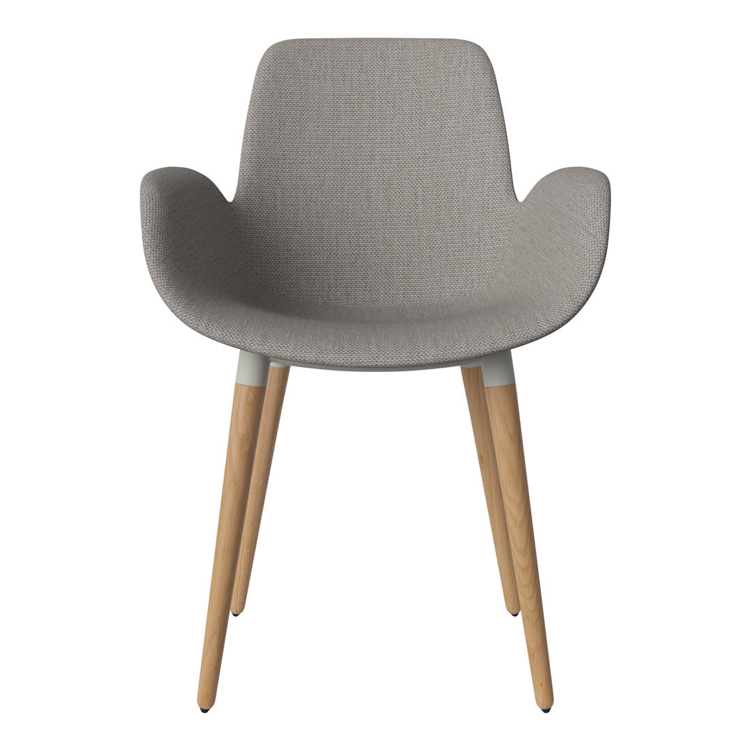 Fauteuil de salle à manger Seed - Rembourré - Piètement en chêne huilé