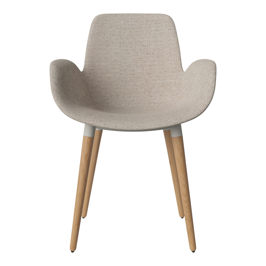 Fauteuil de salle à manger Seed - Rembourré - Piètement en chêne huilé
