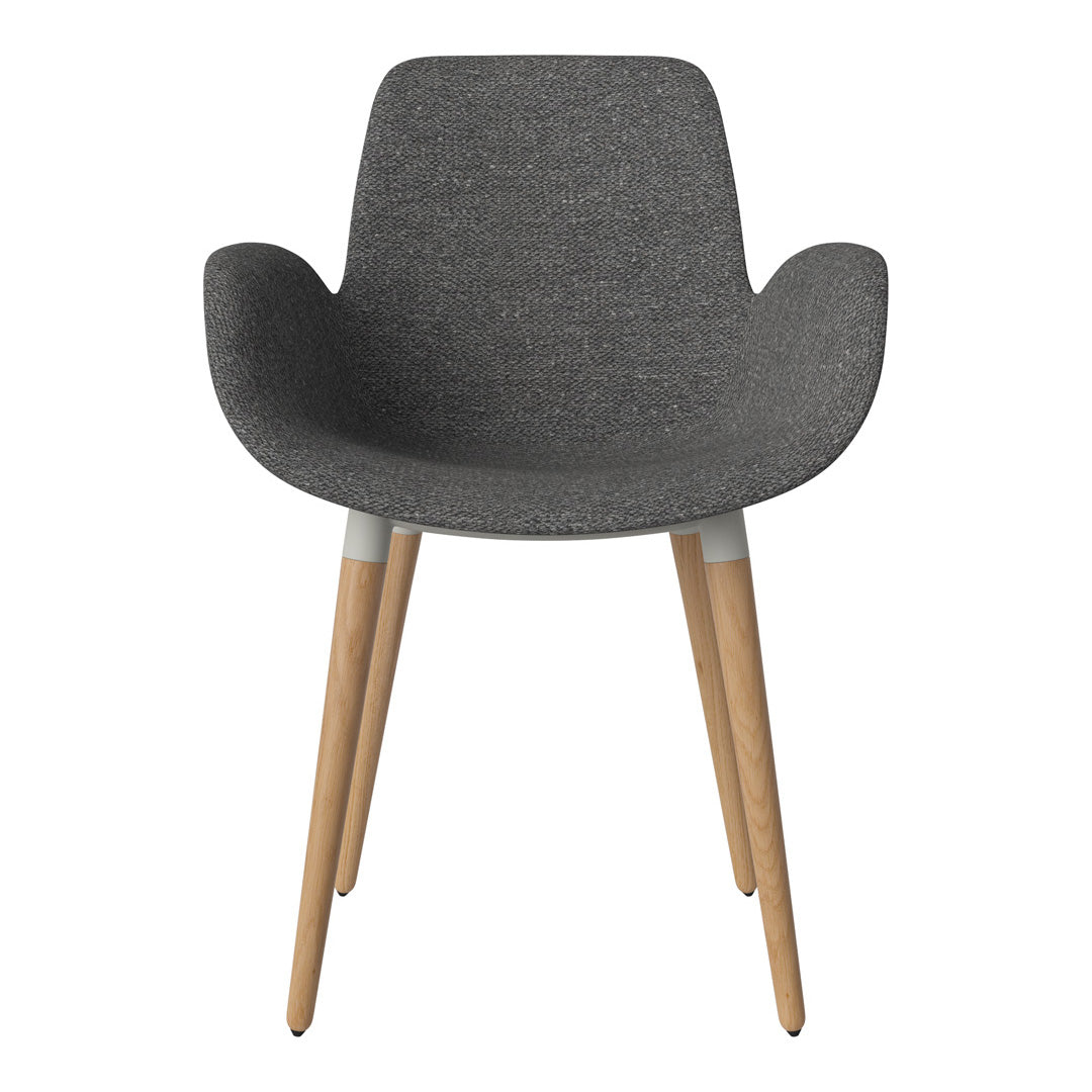 Fauteuil de salle à manger Seed - Rembourré - Piètement en chêne huilé