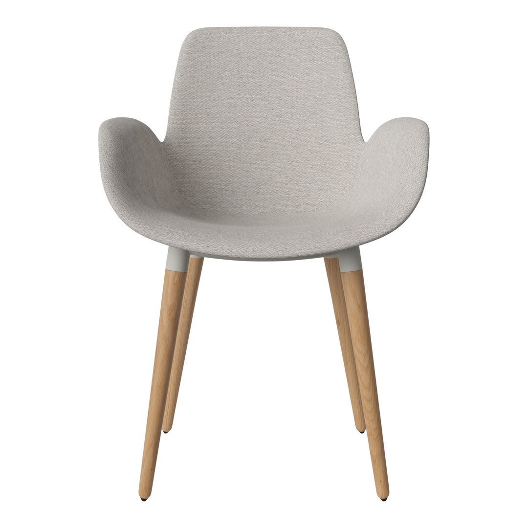 Fauteuil de salle à manger Seed - Rembourré - Piètement en chêne huilé