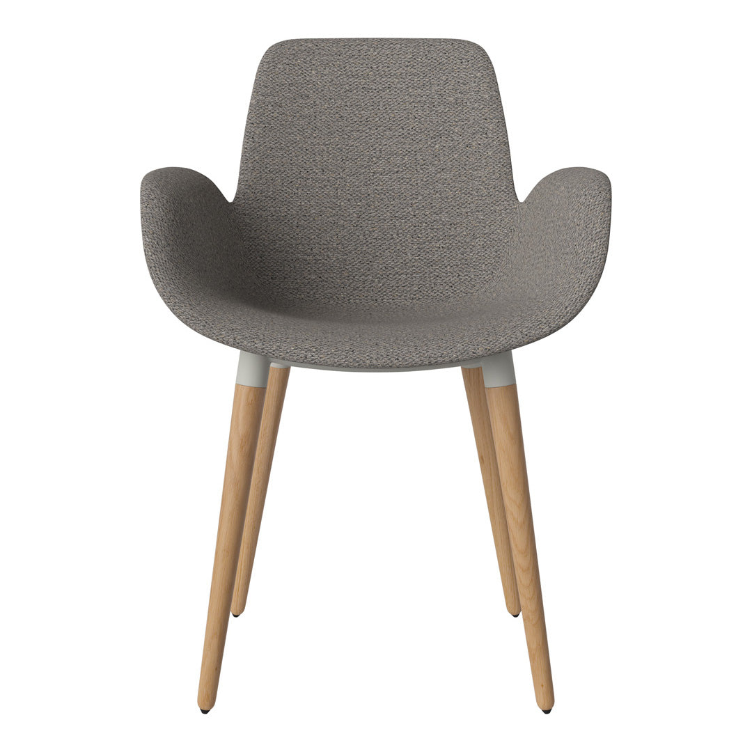 Fauteuil de salle à manger Seed - Rembourré - Piètement en chêne huilé