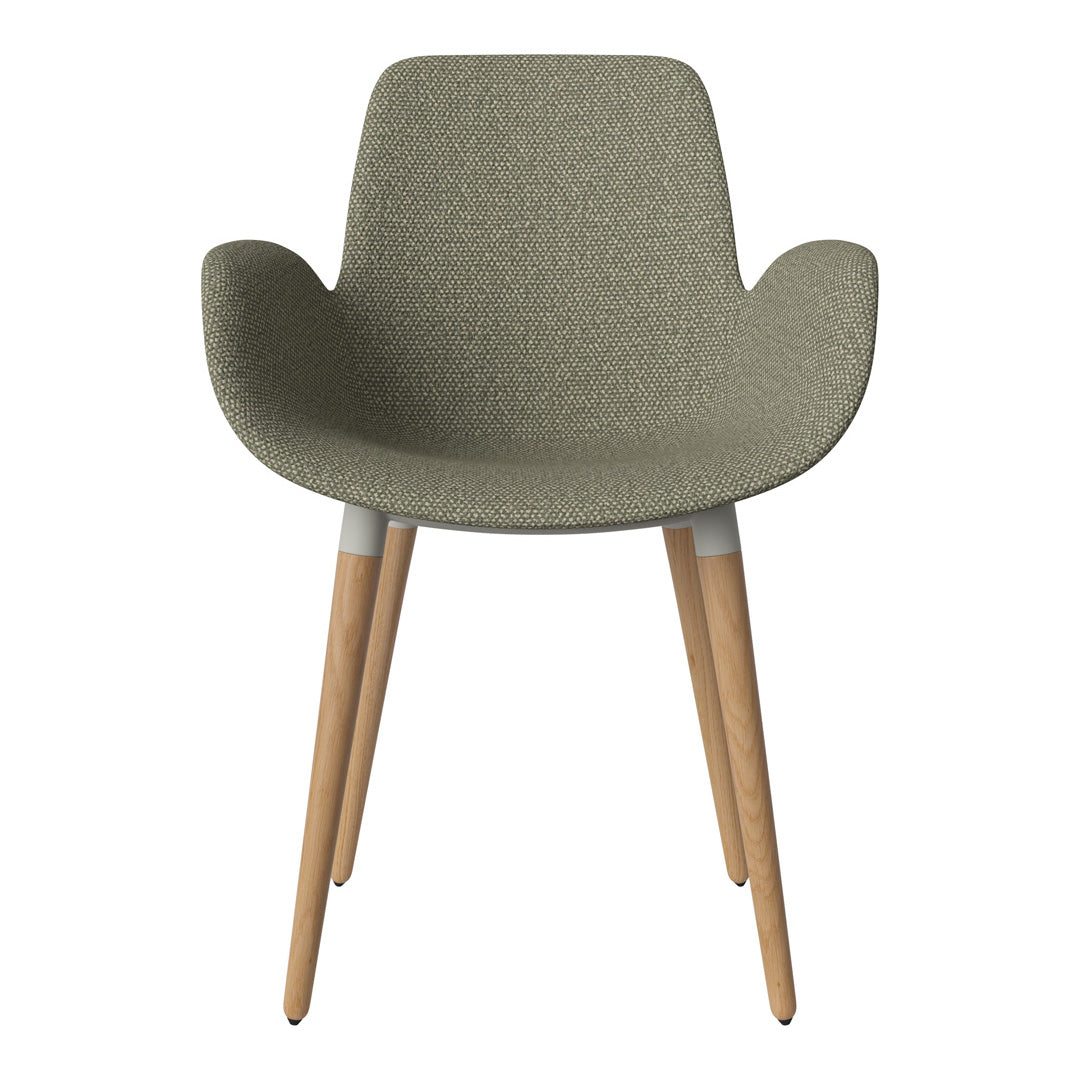 Fauteuil de salle à manger Seed - Rembourré - Piètement en chêne huilé
