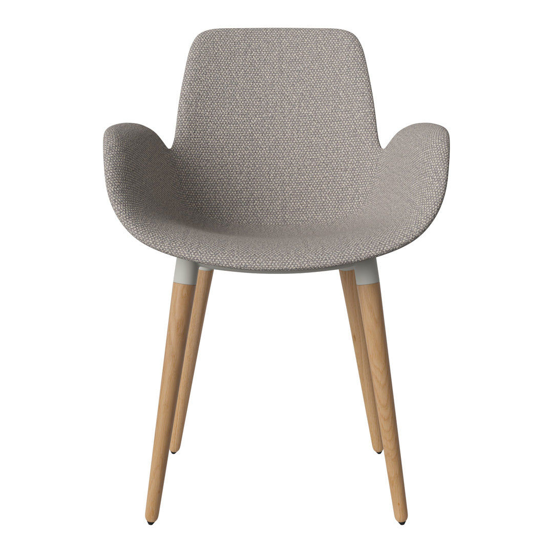 Fauteuil de salle à manger Seed - Rembourré - Piètement en chêne huilé