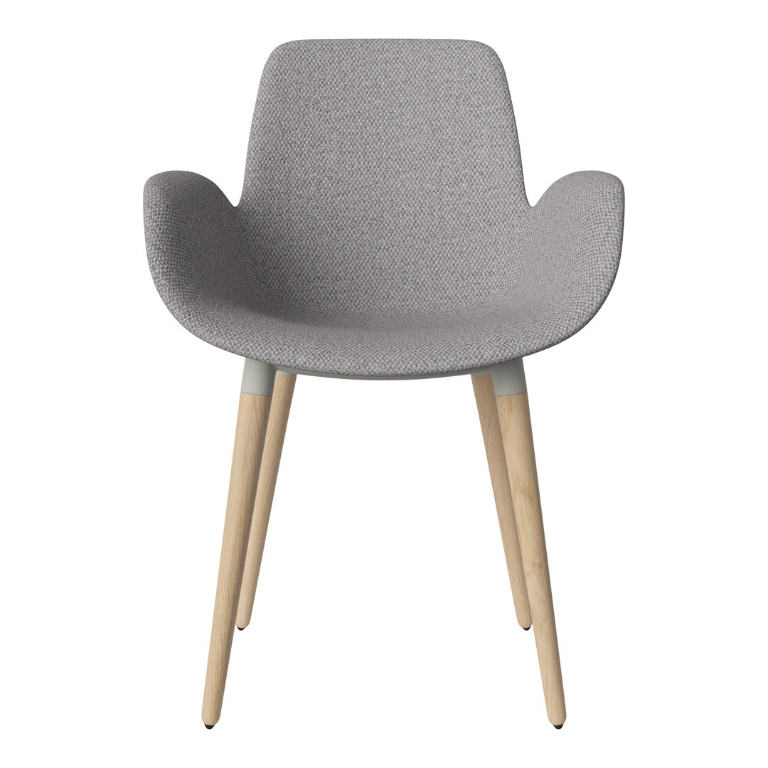 Fauteuil de salle à manger Seed - Rembourré - Piètement en chêne huilé, pigmenté blanc