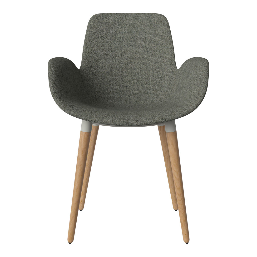 Fauteuil de salle à manger Seed - Rembourré - Piètement en chêne huilé