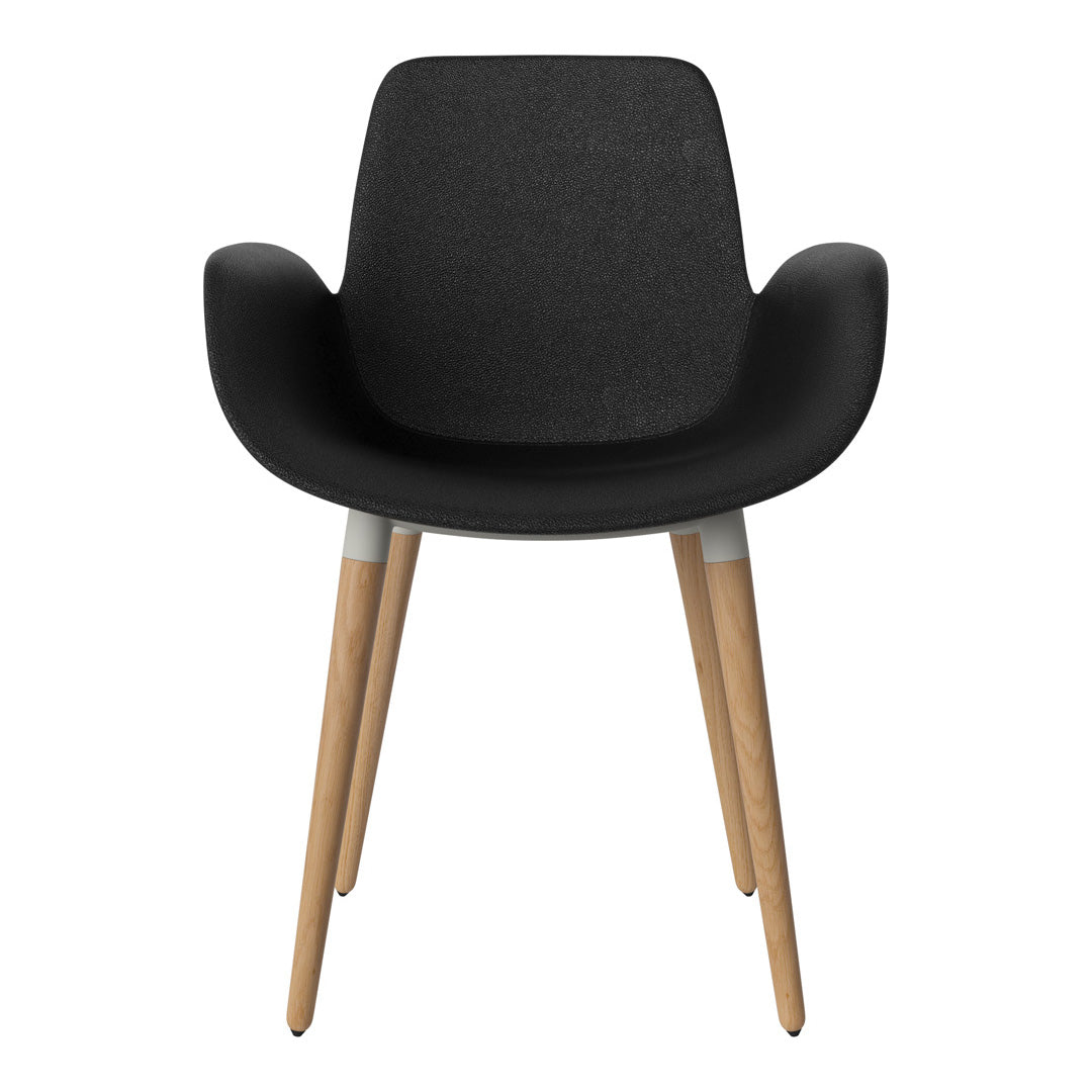 Fauteuil de salle à manger Seed - Rembourré - Piètement en chêne huilé