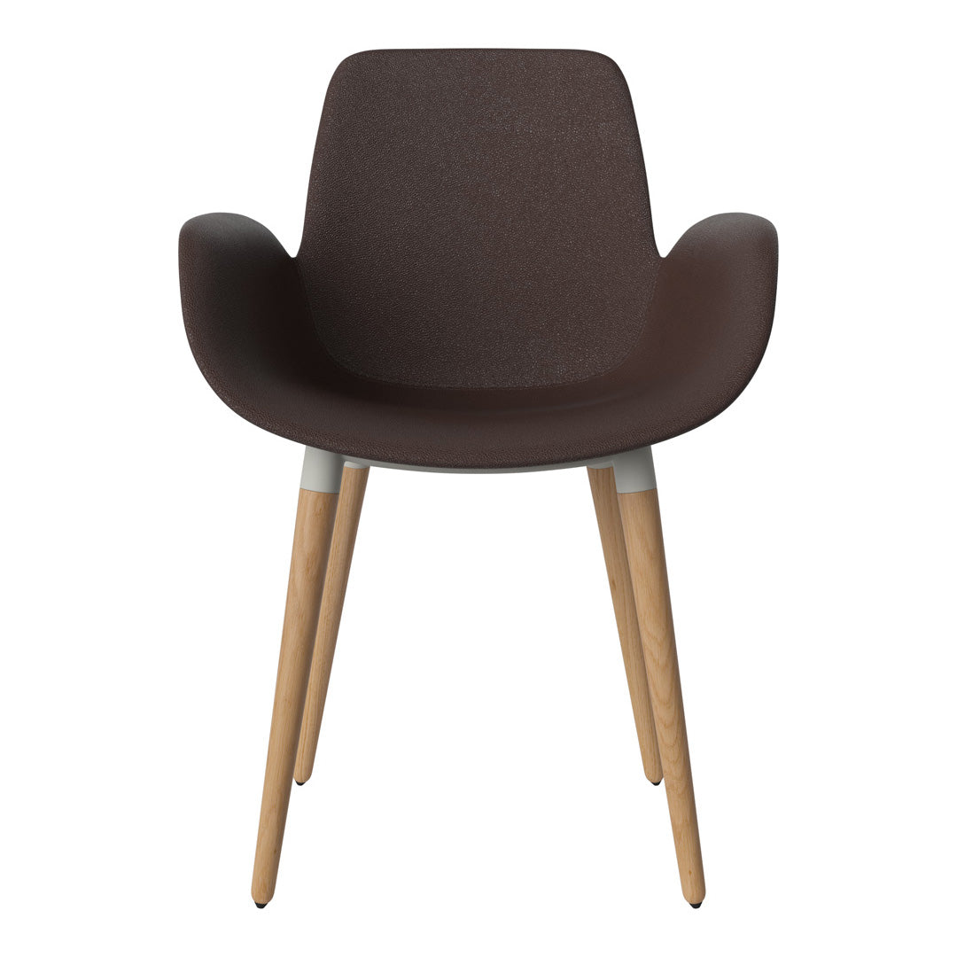 Fauteuil de salle à manger Seed - Rembourré - Piètement en chêne huilé