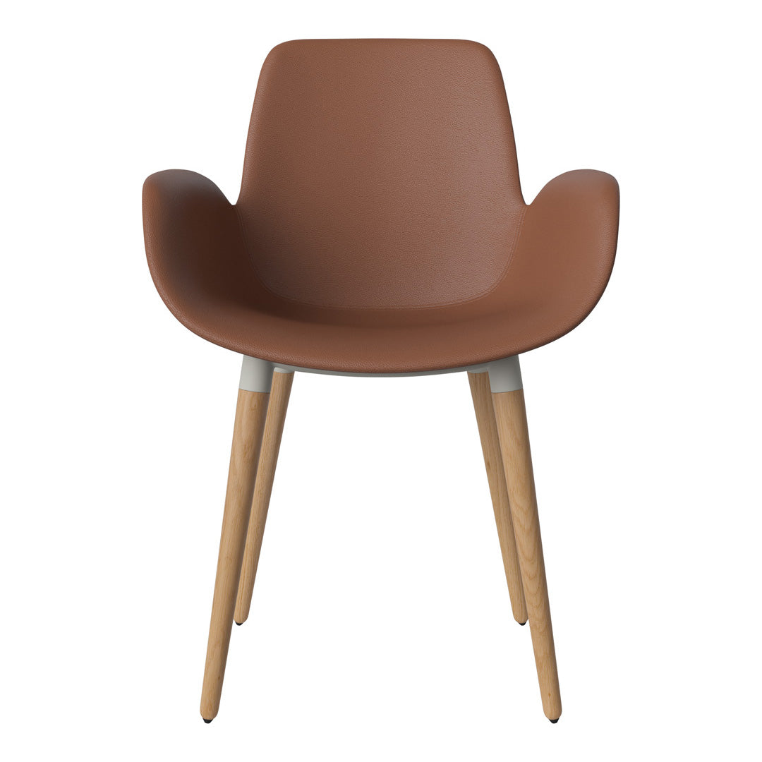 Fauteuil de salle à manger Seed - Rembourré - Piètement en chêne huilé