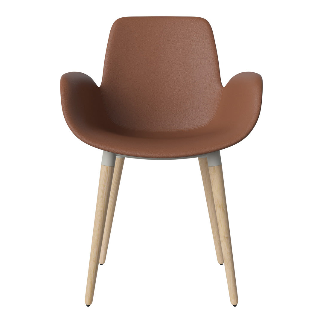 Fauteuil de salle à manger Seed - Rembourré - Piètement en chêne huilé, pigmenté blanc