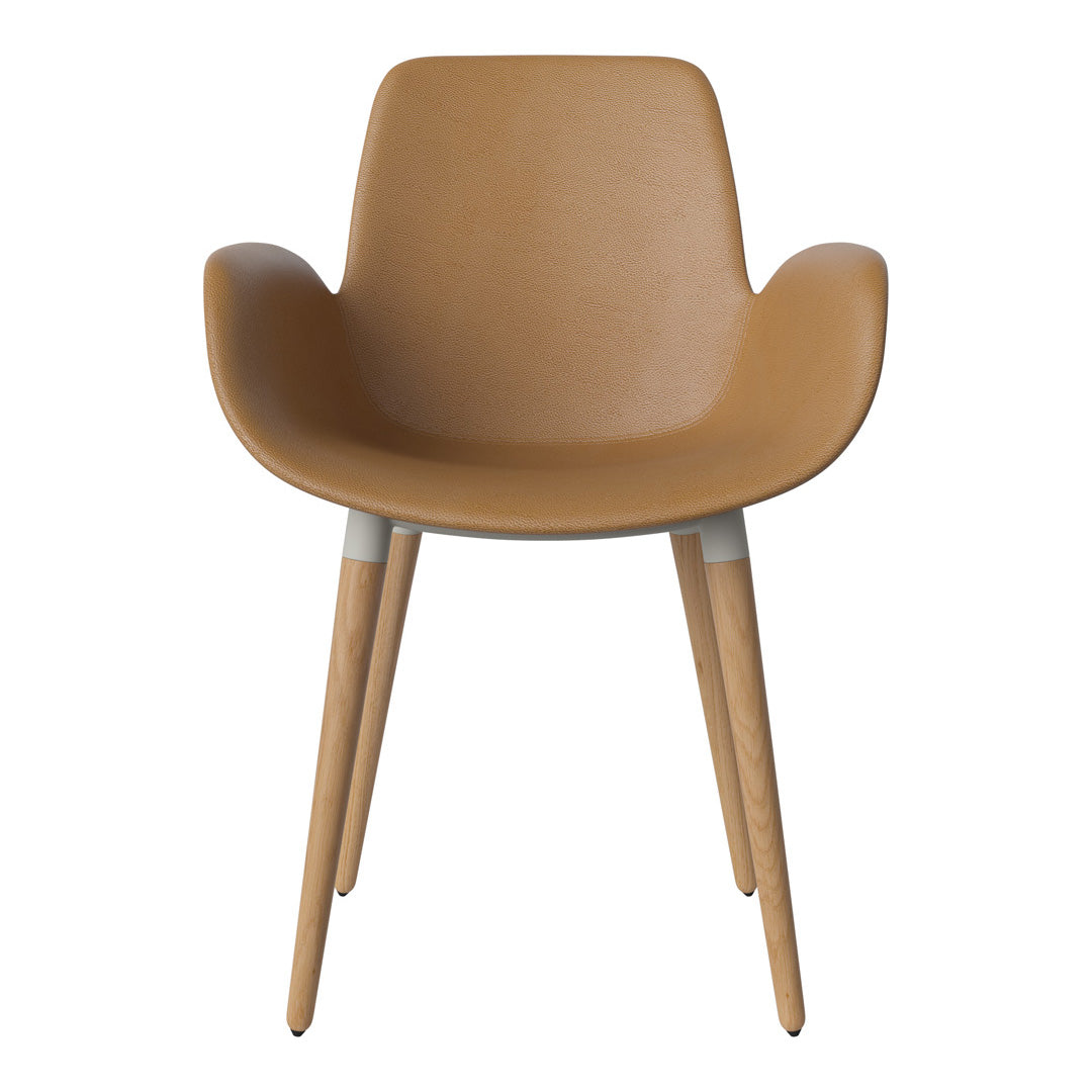 Fauteuil de salle à manger Seed - Rembourré - Piètement en chêne huilé