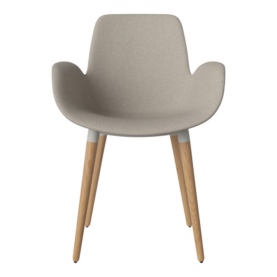 Fauteuil de salle à manger Seed - Rembourré - Piètement en chêne huilé