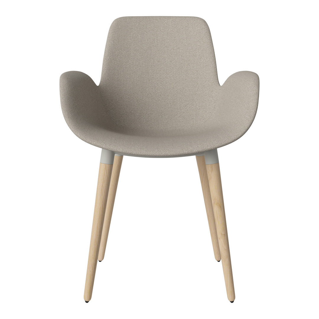 Fauteuil de salle à manger Seed - Rembourré - Piètement en chêne huilé, pigmenté blanc