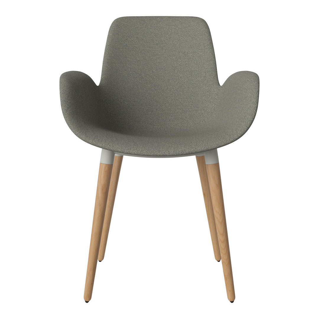 Fauteuil de salle à manger Seed - Rembourré - Piètement en chêne huilé