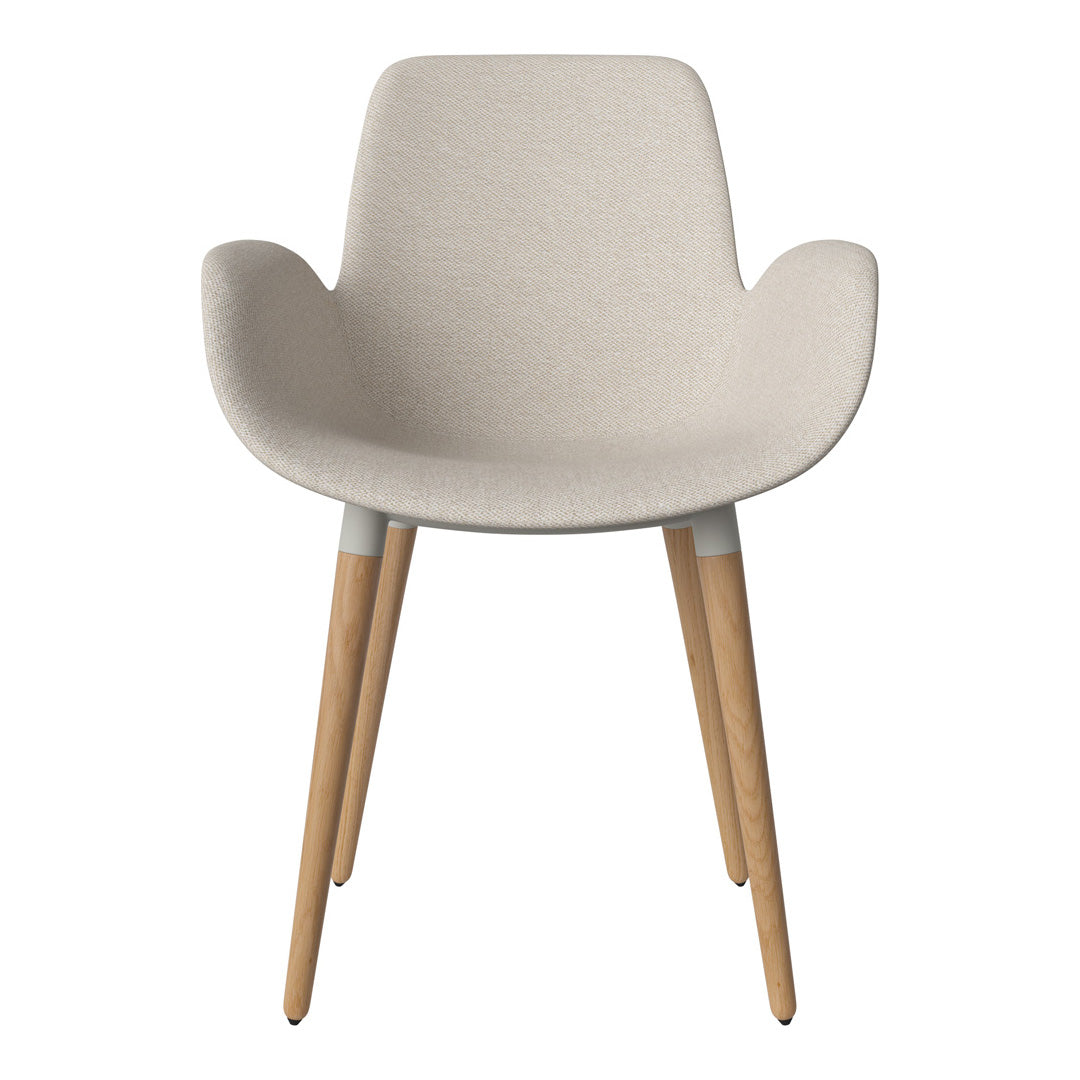Fauteuil de salle à manger Seed - Rembourré - Piètement en chêne huilé