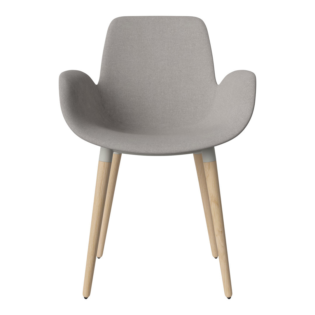 Fauteuil de salle à manger Seed - Rembourré - Piètement en chêne huilé, pigmenté blanc