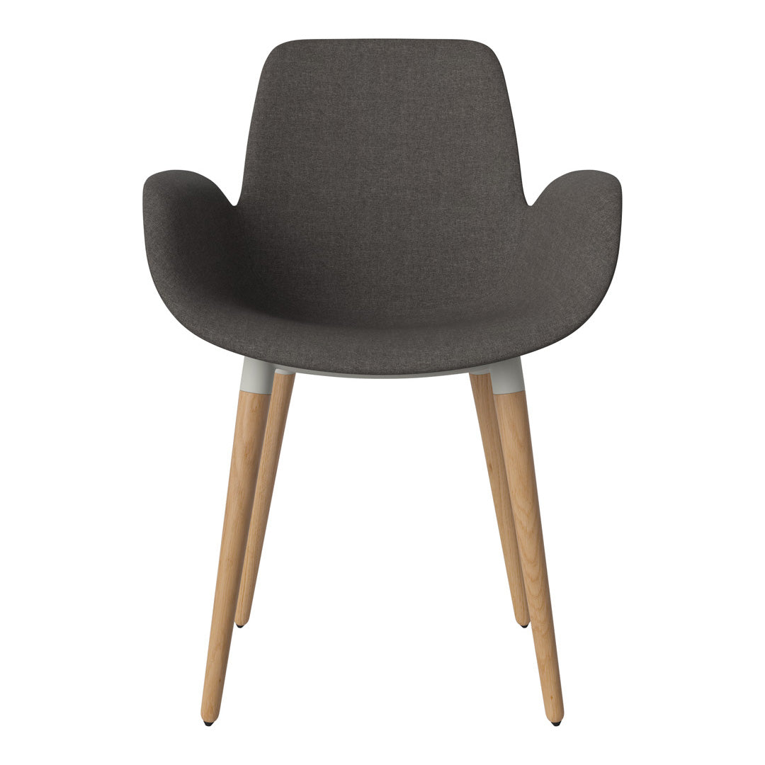 Fauteuil de salle à manger Seed - Rembourré - Piètement en chêne huilé