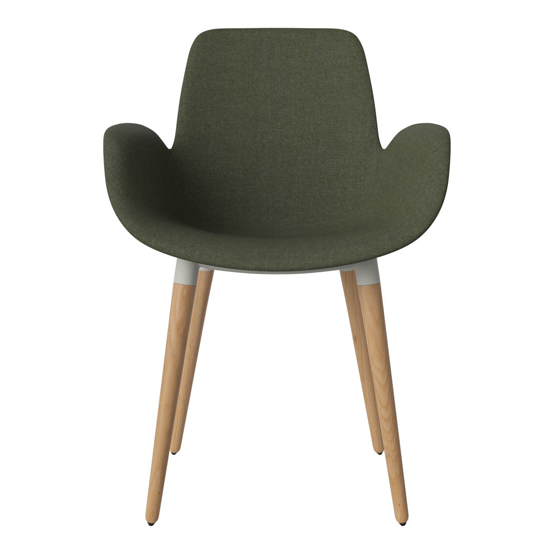 Fauteuil de salle à manger Seed - Rembourré - Piètement en chêne huilé