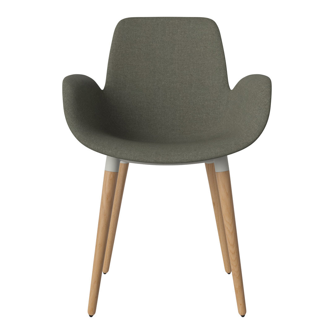 Fauteuil de salle à manger Seed - Rembourré - Piètement en chêne huilé
