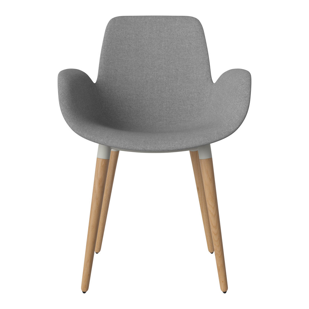 Fauteuil de salle à manger Seed - Rembourré - Piètement en chêne huilé