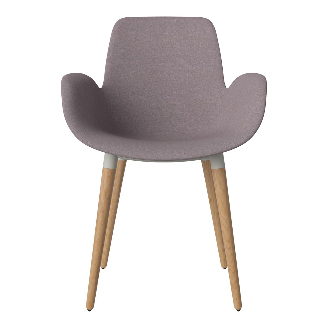 Fauteuil de salle à manger Seed - Rembourré - Piètement en chêne huilé