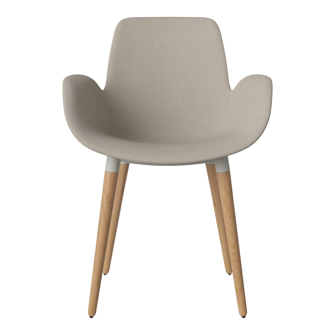 Fauteuil de salle à manger Seed - Rembourré - Piètement en chêne huilé