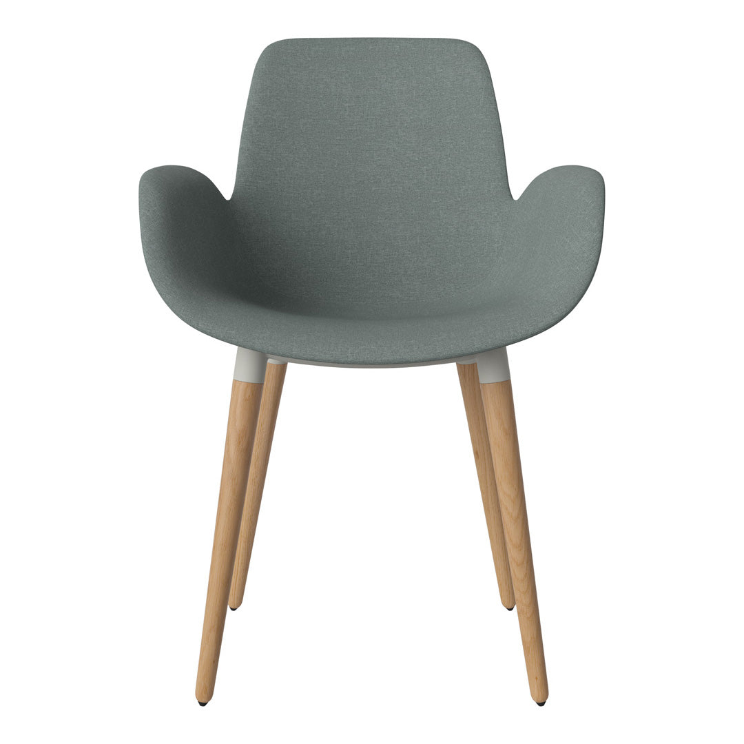 Fauteuil de salle à manger Seed - Rembourré - Piètement en chêne huilé