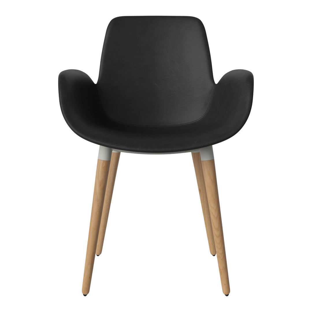 Fauteuil de salle à manger Seed - Rembourré - Piètement en chêne huilé