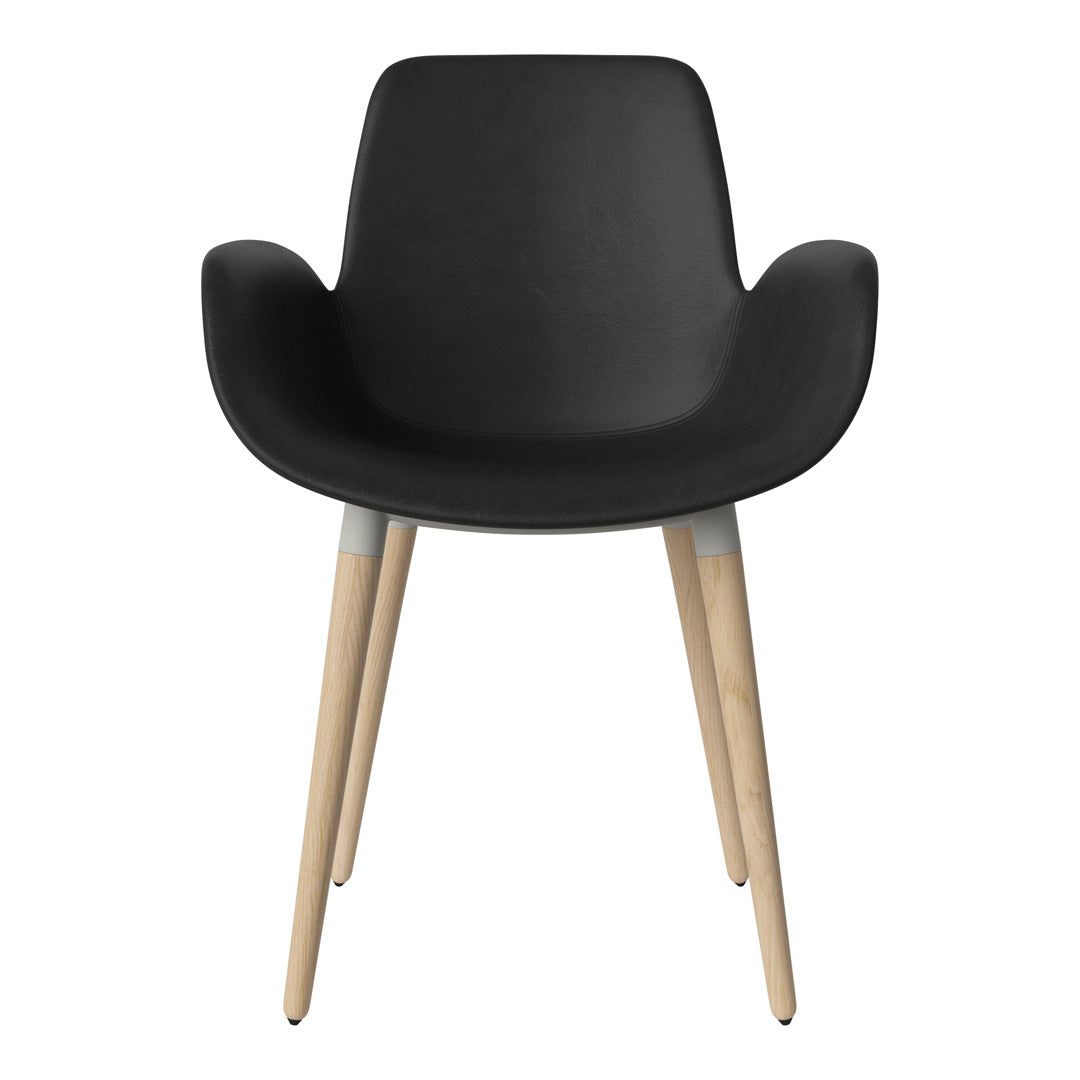 Fauteuil de salle à manger Seed - Rembourré - Piètement en chêne huilé, pigmenté blanc